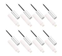 NUSITOU 8pcs Ml Refillable Empty Mascara Tubes with Lash Wand and Sleek White Bottle, Matte Silver Plastic Eyelash Travel Container for Lip Gloss and Liquid Cosmetics