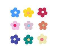 NUSITOU 9pcs Floral Shoelace Charms Shoe Decorations with Assorted Flower Shapes Plastic Buckle Clips for Shoes with Laces, for Working Or Banquet Use, Fashion Accessories Random Color