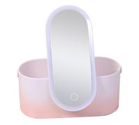 NUSITOU Abs Box Cosmetics Organizer Desktop Makeup Box with LED Light Portable Makeup Mirror Stylish Design for Female Friends and Wife Convenient and Jewelry Organizing