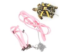 NUSITOU Adjustable Pink Faux Leather Hamster and Turtle Leash Harness for Walking and Training, Easy to Put on Finger, Sturdy Pet Traction Rope for Outdoor Use