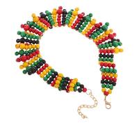 NUSITOU African Handmade Necklace Wooden Beads Stylish Boho Necklace for Women Multi-layer Beaded Chain for Parties and Ethnic Wear