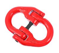 NUSITOU Alloy Steel Lifting Coupling Link 5.4t Load Capacity Double Ring Chain Connector for Towing Winch and Trailer Safety Chain Attachment in Red Paint