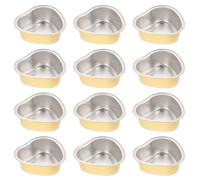 NUSITOU Aluminium Foil Melting Wax Bowls and Convenient to Clean for 12pcs Heart Shape with Large Capacity Hair Removal Tool Suitable for Wax Warmer Wax Warmer for Removing Face and Underarm Hair