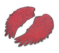 NUSITOU Angel Wings with Embroidery Thread and Rayon Material Sequin Embroidered Applique Patches 2pcs Red Convenient Heat-on Wing Patch for Clothing and Jackets for DIY Sewing