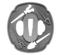 NUSITOU Antique Style Tsuba Guard for Samurai Tanto with Engraved Traditional Design, Stable Installation and Ergonomic Metal Handguard Suitable for Martial Arts and Cultural Exhibitions,