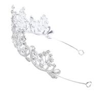 NUSITOU Baroque Rhinestone Crown Headband for Bride Women, White Wedding Tiara Hair Hoop, Luxury Bridal Headdress Suitable for Weddings and Special Occasions