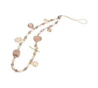 NUSITOU Beads Phone Anti-lost Lanyard Mobile Hanging Rope Unique Style Lanyard Phone Decor Easy Removal Decoration Acrylic Alloy Beautiful Creative Beige Colorful for Keys and USB Flash