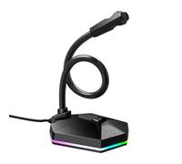 NUSITOU Bendable USB Studio Microphone with Sound and Luminous Rgb Lighting, Desktop Mini Microphone for Voice Chat and Video Conference, Plastic and Metal Build with 1.5m USB Cable