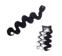 NUSITOU Black Synthetic Hair Extensions Body Wave Bundles Can be Styled and Straightened Natural Look Hair for Everyday Wear