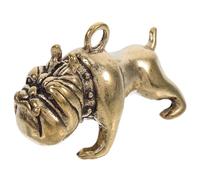 NUSITOU Brass Bulldog Hanging Charm DIY Keychain Decor Vintage Brown Animal Shape Charm Stylish Decorative Pendant for Keyring Craft