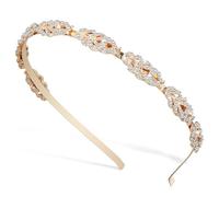 NUSITOU Bride Headband Lightweight and Enhanced Durability Elegant Golden Alloy with Full Rhinestones Featuring a Thin Wedding Headband Design for Weddings and Graduation Season