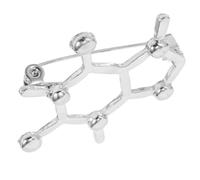 NUSITOU Chemistry Molecular Brooch Pin Design Zinc Alloy Resistant to Use Secure Fastening for Scientific Researchers and Teachers Lab Coats Bags 1.26x1.22x0.28in