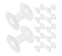 NUSITOU Craft Thread Spools 15Pcs White Plastic Bobbin Spools for Wire Weaving and Embroidery Projects