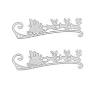 NUSITOU Cutting Dies Christmas Sleigh Pattern 2pcs Metal Stencils Christmas for and, Silver Carbon Steel Embossing Die-cuts DIY Scrapbooking Photo Frame Making for Creative Craft Projects