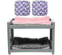NUSITOU Detachable Random Blanket Cushion and Bed Hamster Hideout Plastic and Plush Multi-use Bunk Color Small Animal for Hamsters, Guinea Pigs and Rabbits, for Pet Cages
