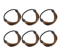 NUSITOU Elastic Hair Bands 6Pcs Black Mini Hair Ties for Women Headdress and Ponytail Styling