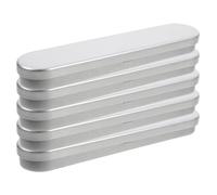 NUSITOU Empty Tin Pencil Case Box for Students, 5pcs Silver Set | Tinplate Build, Portable and Spacious, Sleek Modern Look, for School the Go Use