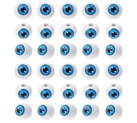 NUSITOU Eyeball Wooden Beads 50Pcs Blue Round Large Hole Smooth Finish Beads for Crafts Jewelry Making for DIY Enthusiasts and Artists