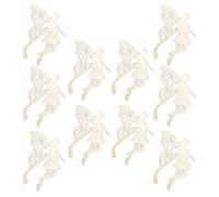 NUSITOU Fine Workmanship Khaki to Creativity 10pcs Wooden Butterfly and Fairy Shaped Cutouts Synthetic Material for Household Hanging Pendant Decors