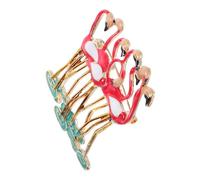 NUSITOU Flamingos Shaped Clothes Brooch Creative Brooch Pin Alloy Material Pink Colour Fashion Accessory Suitable for Weddings and Daily Wearing and Ladies