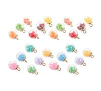 NUSITOU Glass Star Pendants with Hanging Hole 30pcs Assorted Colour Easy to Store Decorative Glass for Random Color for Jewellery Making and Mobile Phone Pendant Crafting
