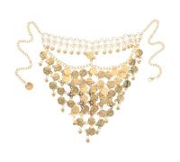 NUSITOU Golden Belly Dance Accessories Tribal Dance Accessories Belly Dancer Jewelry Multi-layered Tassel Alloy Lightweight Rhythm Unique Tribal Design Authentic Exotic Look Ancient Style