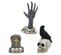 NUSITOU Halloween Mini Tombstone and Ghost Hand Decor Set, Resin Material, Easy to Use and Place Anywhere, Spooky Halloween Themed Design for Home Decor