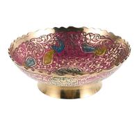 NUSITOU Handpainted Copper Decorative Fruit Bowl Multipurpose Tray with Intricate Designs, Built to Last, as an Altar Offering Or Centrepiece for Home Dining Room