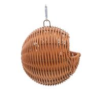 NUSITOU Hanging Rattan Bird Nest for Small Birds and Finches Space-saving Plastic Basket Decor Design Providing Comfortable Resting Place and Breeding
