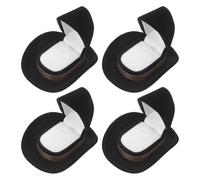 NUSITOU Hat Jewelry Boxes Multipurpose Storage Organiser Black Flocking Material 4pcs with Unique Western Style Design for Wedding and Travel
