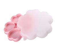 NUSITOU Heart Shape Nonstick Burger Patty Mold Silicone 5-Grid Meat Pie Maker with Comfortable Handle for DIY Cooking and BBQ, Pink with White Cover