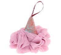 NUSITOU Ice-Cream Cone Shaped Mesh Bath Ball with Hanging Rope Supple Pe and Polyester Filled Cotton Shower Loofah for Families Soft Foaming Shower Puff for Personal Cleansing Random Color