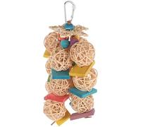 NUSITOU Large Wooden Parrot Chewing Hanging for Birds and Parrots | Lightweight Hanging Design, Colourful Wood Pieces, Shredding Play for Cage Use