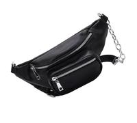 NUSITOU Leather Women's Belt Bag Stylish Pu Waist Pouch Chain for Phone Carrier Multipurpose Crossbody Bag for Casual Outings