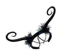 NUSITOU Lightweight Black Fairy Cosplay Headband for Costume Parties, Unique Resin and Plastic Material Hairband, Eye-catching Design for Performances and Dress