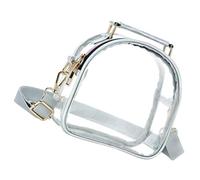 NUSITOU Lightweight Silver Pvc Crossbody Shoulder Bag for Women, Plastic Sling Bag with Polyester Strap, for Prom and Birthday Party