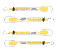 NUSITOU Mechanics Newton Force Meter 4Pcs Tubular Spring Scale Plastic Dynamometer Hook Scale with S-Hook for Physics Teaching and Force Testing