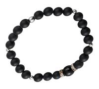 NUSITOU Men's Black Matte Stone Beaded Bracelet Lightweight and Easy to Carry Fashion Accessory for Men Suitable for Graduation Or Dance Party