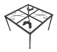 NUSITOU Metal Chicken Feeder Stand Black Weather-resistant Stability Holder with Square Iron Support Frame for Waterer and Drinker for Chicken Coop and Poultry Farm Use