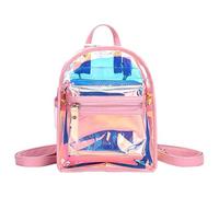 NUSITOU Metallic Iridescent Jelly Backpack for Women Small Backpack Multiple Compartments for Teen Girls Travel Use