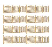 NUSITOU Miniature Wooden Fences 8Pcs for DIY Micro Landscape Hand-Assembled Sand Table Model Village and Fairy Garden Accessories