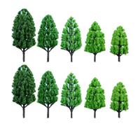 NUSITOU Model Realistic Life-like Landscape 10pcs with Green Trees and Shape Plastic Material Party Decoration Ornaments Style for Indoor Decoration DIY Landscaping
