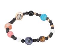 NUSITOU Natural Blue Sandstone Nine Planets Bracelet Women’s Creative Planetary Wrist Jewelry Solar System Strand Fashion Wrist Decor