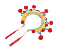 NUSITOU Peking Opera Headband with Elegant Pompom Design Lightweight Plush and Twistable Style Chinese Theatrical Accessory for Stage Shows and Themed Parties