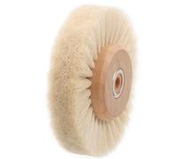 NUSITOU Plastic Brush Wheel Small Plastic Brush Wooden Core Multiple Rows of Bristles Beige Minimal Shedding Cleaning Gaps in Jade and Stone Polishing and Buffing Use at Home