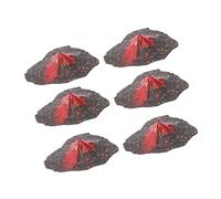 NUSITOU Plastic Volcano Ornaments Simulation Volcano Model Decoration, Quick Release Clamp 6pcs Lifelike Volcanic Eruption for 3.5cm Height Collectors and Geography Enthusiasts
