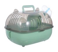 NUSITOU Portable Small Pet Crate for Bunny and Mice with 2 Tiers, Breathable Abs Box Featuring Silent Exercise Wheels and Water Bottle, for Outdoor Adventures and Small Spaces