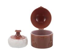 NUSITOU Powder Puff Container Loose Powder Puff Elegant Design Sl nd Stylish Appearance Lightweight Travel-friendly for Women and Adults Daily Use Coffee Pp Cotton Plastic Jar