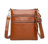 NUSITOU Pu Cross Body Bag Shoulder Bag with Multiple Wearing Methods Adjustable Shoulder Strap Simple Design Stylish Brown for School and Work Random Color