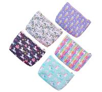 NUSITOU Purses Stylish Cartoon 5pcs Small Zipper Pu Leather Design Change Holder Wallets Storage Bag for Women Gift for Family and Friends